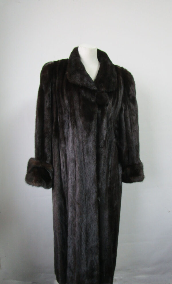 Women's Sz 12 Canadian Dark Ranch Mink Fur Coat MINT+ Woman - Image 6