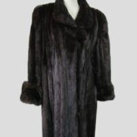 Women's Sz 12 Canadian Dark Ranch Mink Fur Coat MINT+ Woman
