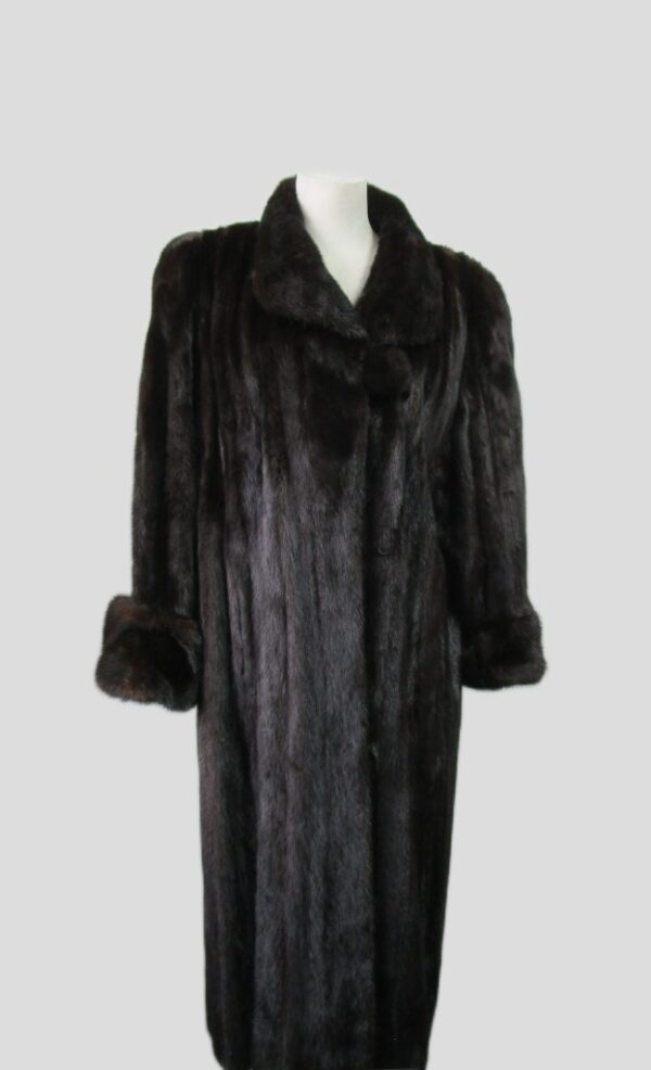 Women's Sz 12 Canadian Dark Ranch Mink Fur Coat MINT+ Woman