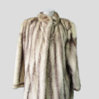 Women's Sz 8/10 Brown Cross MINK Fur Coat Woman MINT+