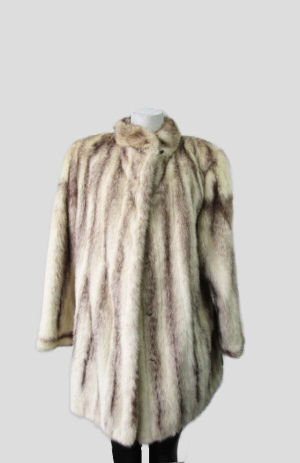 Women's Sz 8/10 Brown Cross MINK Fur Coat Woman MINT+