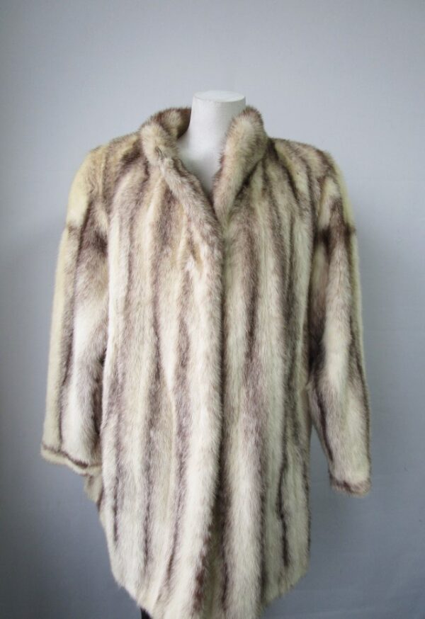 Women's Sz 8/10 Brown Cross MINK Fur Coat Woman MINT+ - Image 2