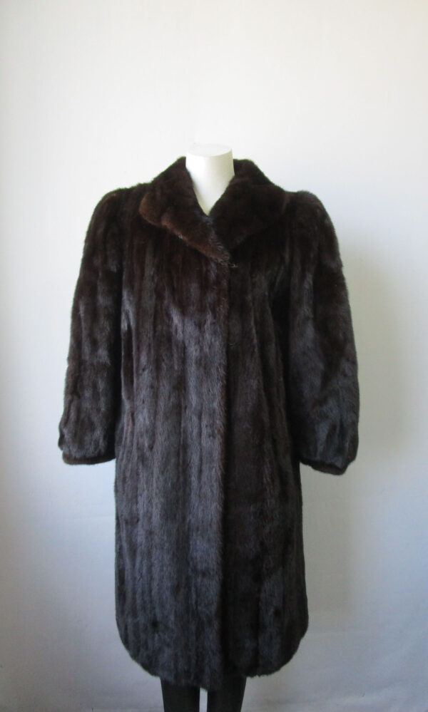 Women's Sz 12 Dark Ranch FEMALE Mink Fur Coat Jacket Mint+ CANADA MAJESTIC - Image 2