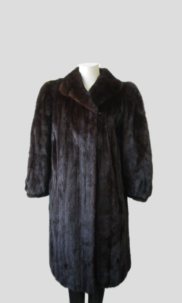 Women's Sz 12 Dark Ranch FEMALE Mink Fur Coat Jacket Mint+ CANADA MAJESTIC