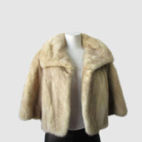 Women's Sz 6 S Pearl Mink Fur Jacket Bolero Coat MINT+ Woman
