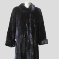 Women's Sz 10/12 Dark Ranch Female Mink Fur Coat SUPERB