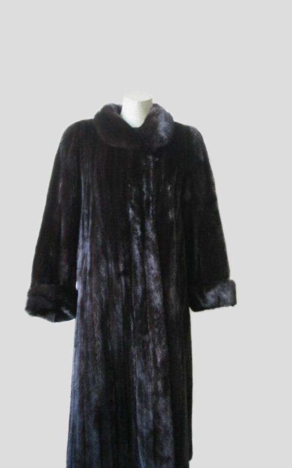 Women's Sz 10/12 Dark Ranch Female Mink Fur Coat SUPERB