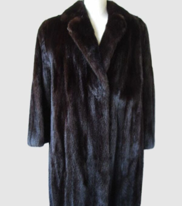 Women's Sz 10/12 Dark Ranch Mink Fur Coat Jacket SUPERB