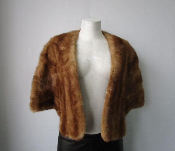 Women's Vintage MINT Mink Fur Shawl Stole Wrap Cape WEDDING Woman