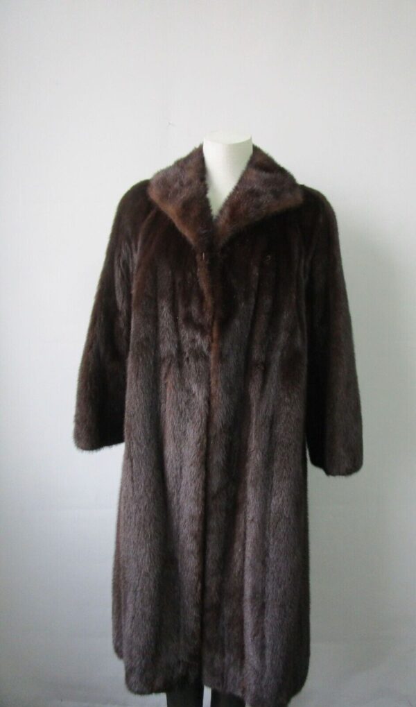 Women's Sz 8 Dark Ranch Mink Fur Coat Jacket Woman MINT+ - Image 2