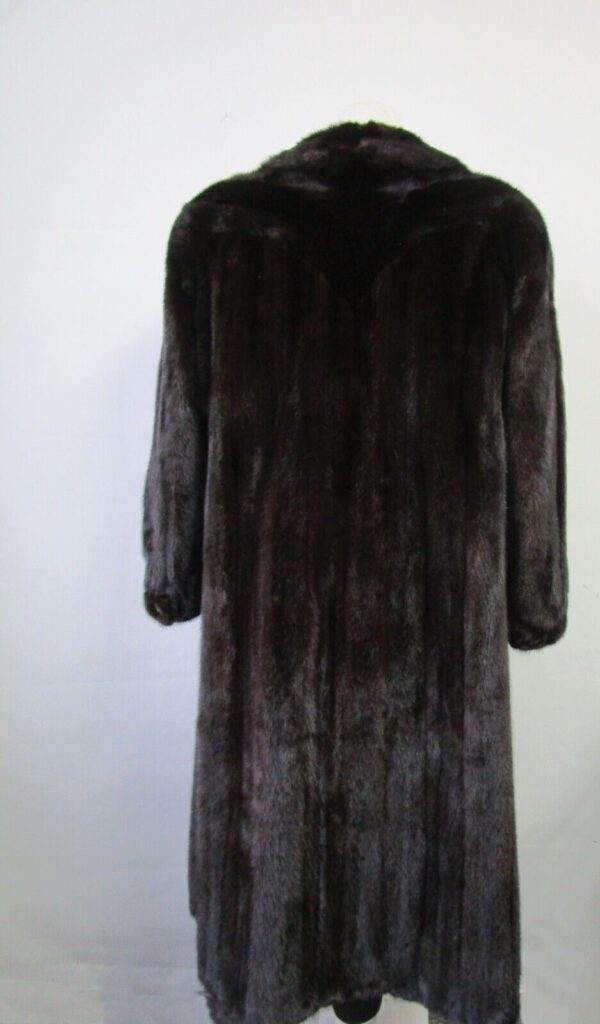 Women's Sz 6 Dark Ranch & Black Mink Fur Coat Jacket MINT Woman - Image 3
