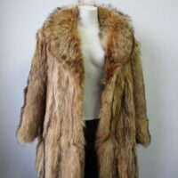Women's Sz 8 Tanuki Raccoon Fur Coat Jacket MINT Woman