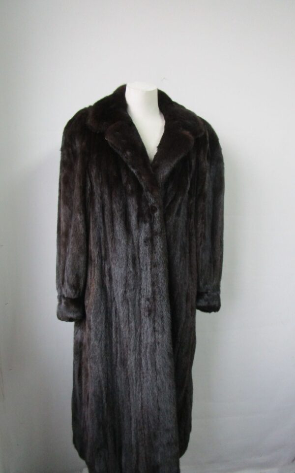 Women's Sz 12 Canadian Dark Ranch Female Mink Fur Coat Mint Woman - Image 2