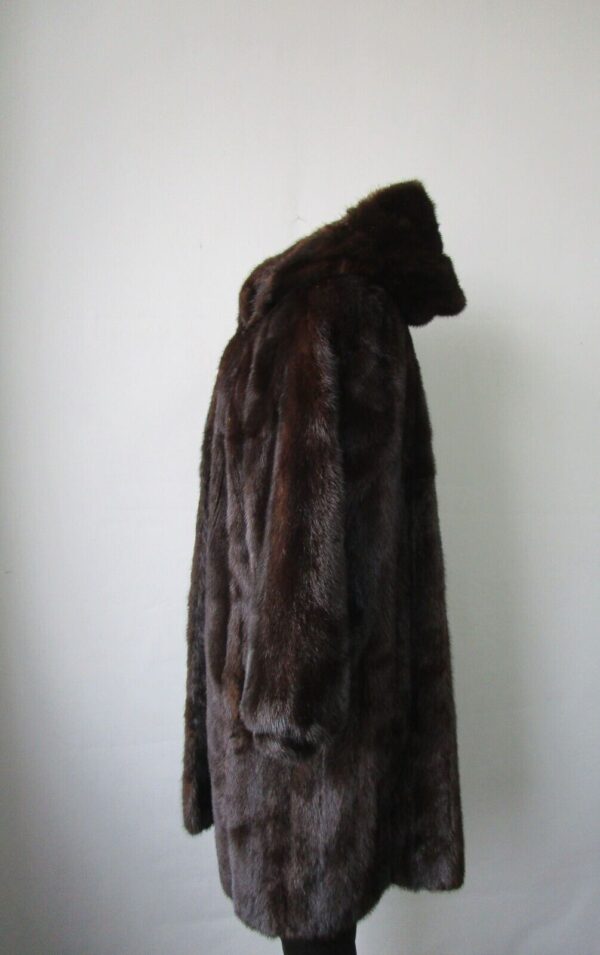 Women's Sz 10 Mink Fur Coat Jacket HOOD Woman Mint - Image 4
