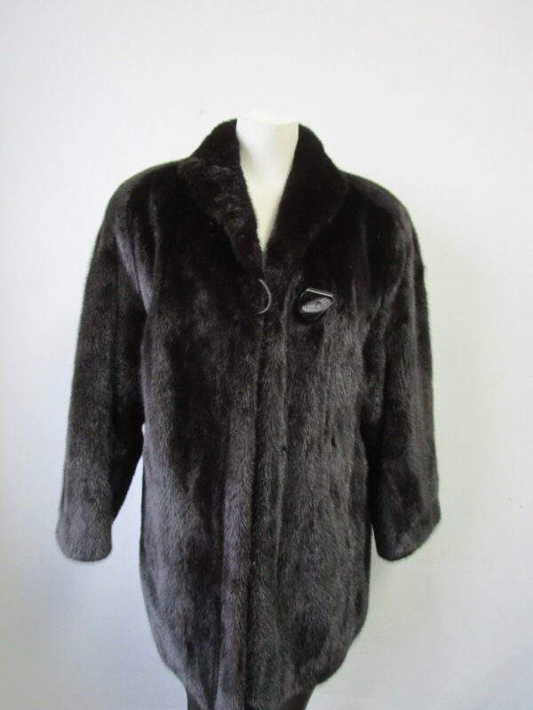 Women's Sz 6 Dark Ranch Canadian Mink Fur Coat Jacket SUPERB Woman - Image 2
