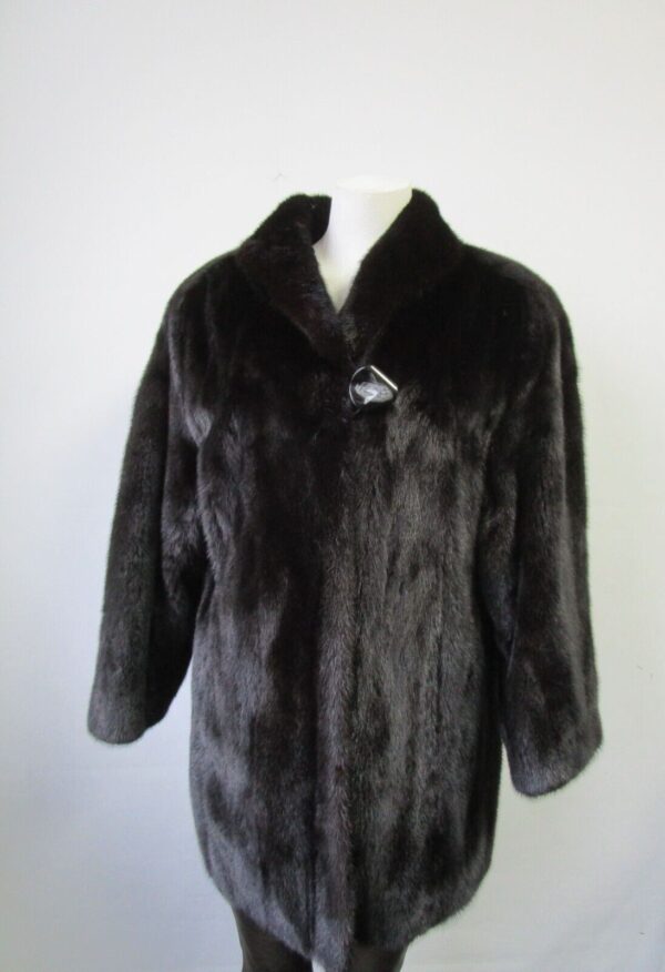 Women's Sz 6 Dark Ranch Canadian Mink Fur Coat Jacket SUPERB Woman