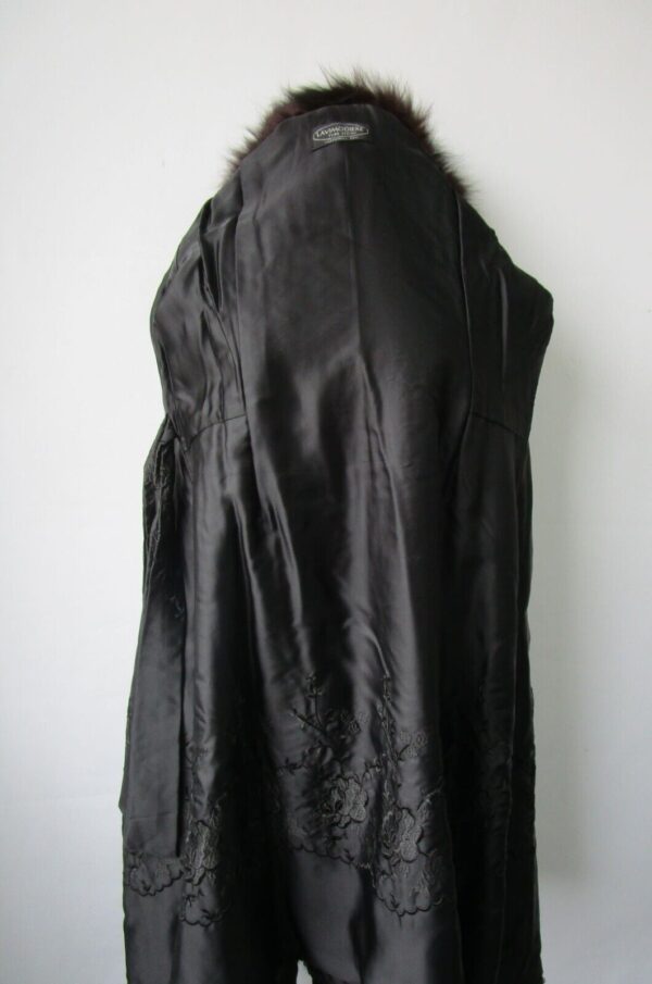 Women's Sz 4 Black Persian Lamb w/ Fox Fur Coat SUPERB Woman Sale - Image 5