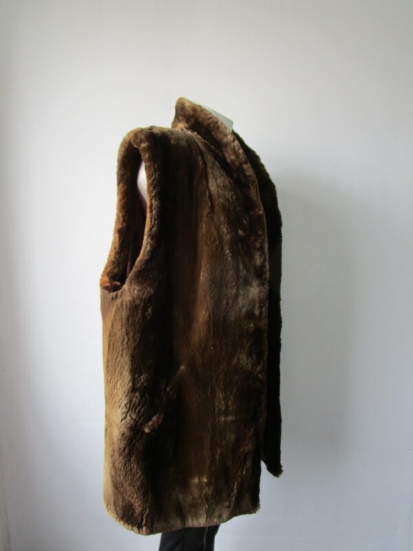 Women's Sz 12 Brown Real Sheared Beaver Fur Vest MINT+ - Image 5