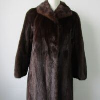 Women's Sz 8 Dark Ranch Mink Fur Coat Jacket Woman MINT+