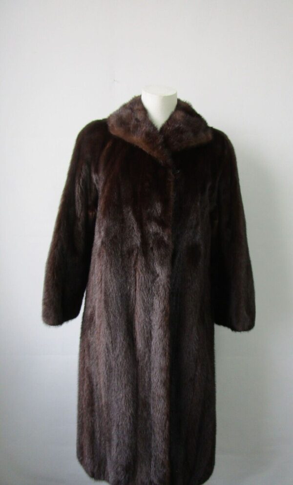 Women's Sz 8 Dark Ranch Mink Fur Coat Jacket Woman MINT+