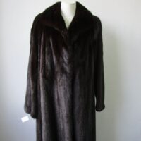 Women's Sz 10/12 Dark Ranch Mink Fur Coat MINT+ Woman