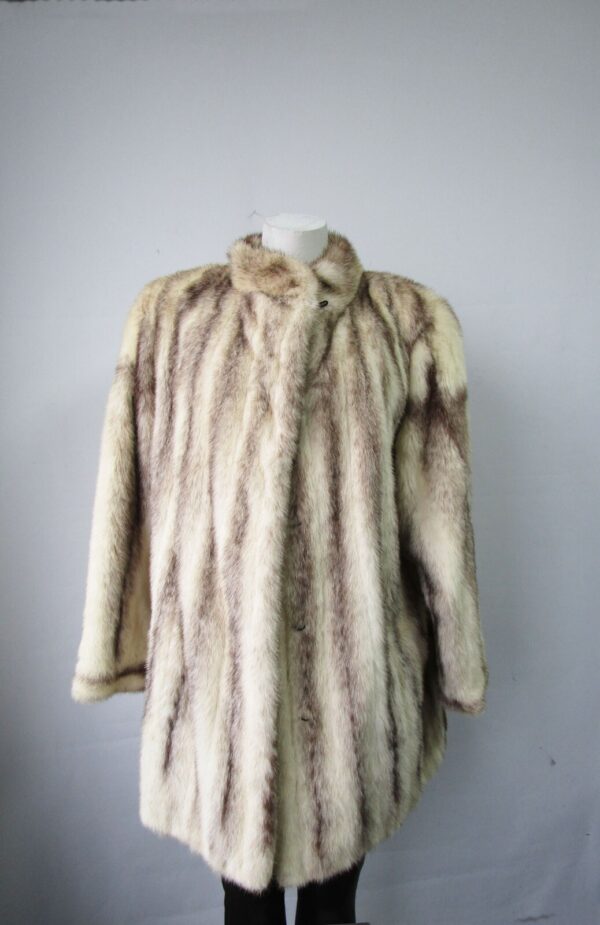 Women's Sz 8/10 Brown Cross MINK Fur Coat Woman MINT+ - Image 3