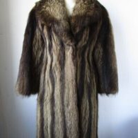 Women's Raccoon Fur Coat Jacket MINT Size 2/4