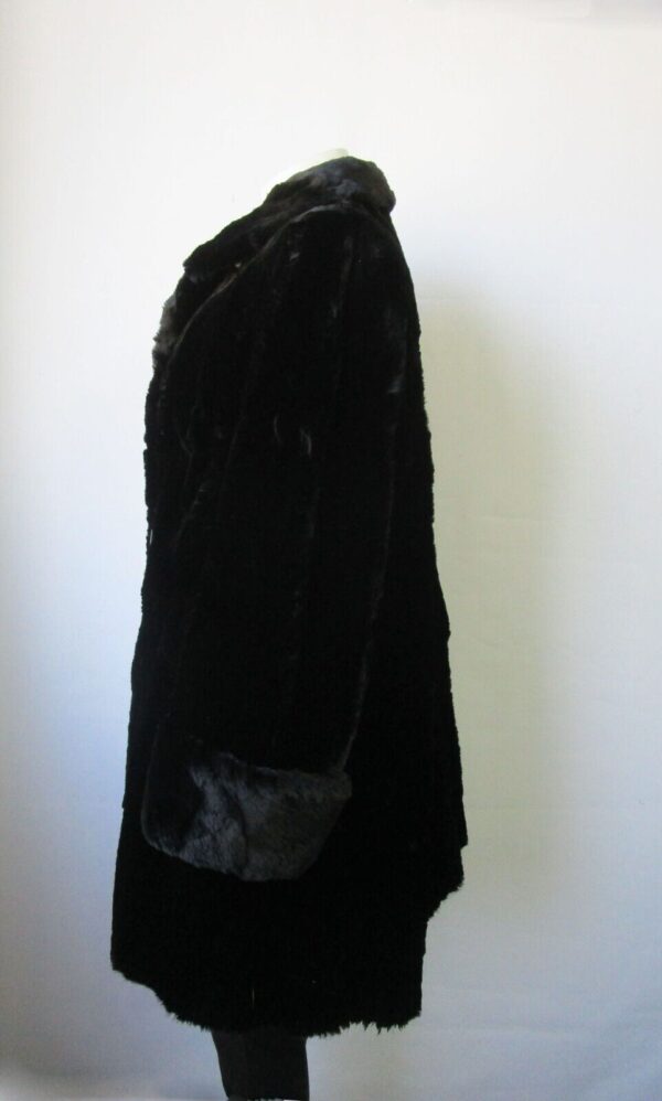 Women's Sz 12 Black Sheared Rabbit Fur Coat MINT Woman - Image 2