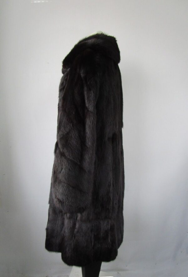 Women's Black Muskrat Fur Coat Superb Woman Sz 4 - Image 3