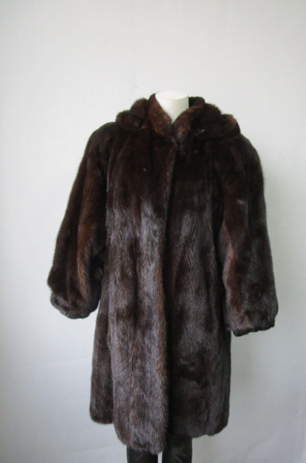 Women's Sz 10 Mink Fur Coat Jacket HOOD Woman Mint - Image 3