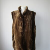 Women's Sz 12 Brown Real Sheared Beaver Fur Vest MINT+