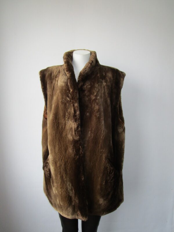Women's Sz 12 Brown Real Sheared Beaver Fur Vest MINT+