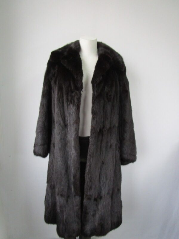 Women's Black Muskrat Fur Coat Superb Woman Sz 4 - Image 5