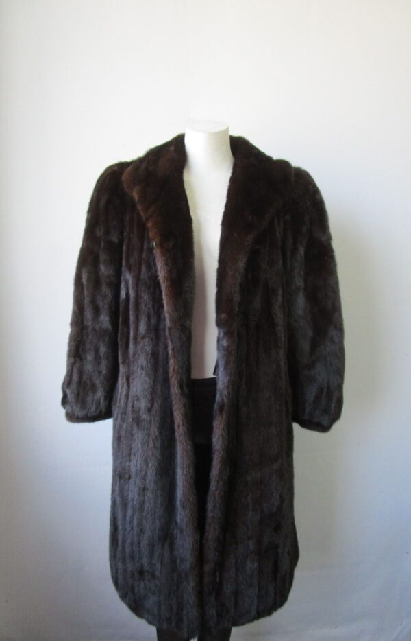 Women's Sz 12 Dark Ranch FEMALE Mink Fur Coat Jacket Mint+ CANADA MAJESTIC - Image 3