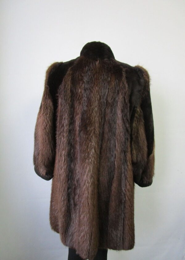 Women's Sz 10 MINT+ Beaver Fur Coat Jacket Woman - Image 3