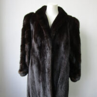 Women's Sz 10/12 Canadian Natural Dark Ranch Mink Fur Coat MINT Woman