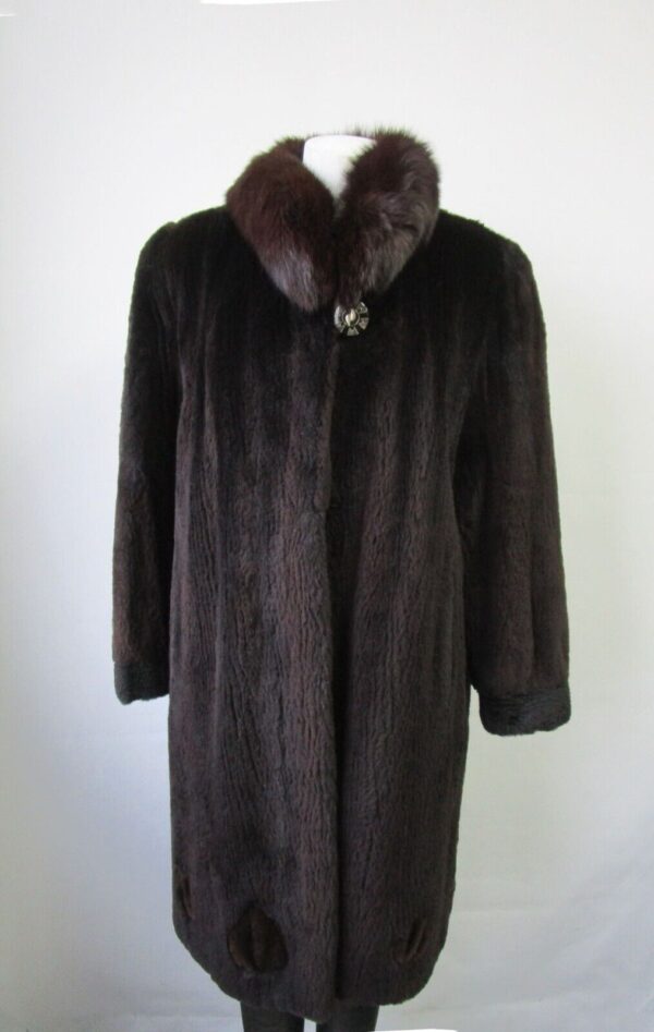 Women's Sz 8 SUPERB Sheared Raccoon & Fox Fur Coat Jacket SALE Woman