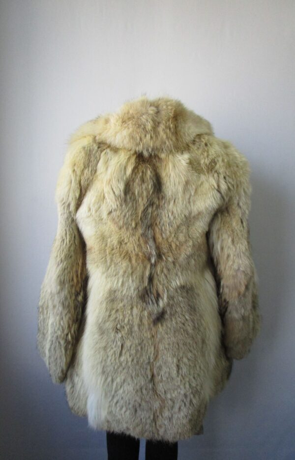 Women's Sz 4 Coyote Fur Coat Jacket with Fox and Hood Mint+ Woman - Image 7