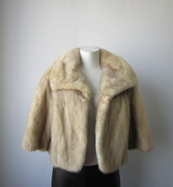 Women's Sz 6 S Pearl Mink Fur Jacket Bolero Coat MINT+ Woman - Image 2