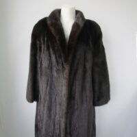 Women's Sz 14 Dark Ranch Mink Fur Coat MINT Woman