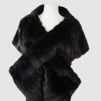 Natural Black Mink Fur Cape Shawl Stole Wrap Cape WEDDING Showroom New