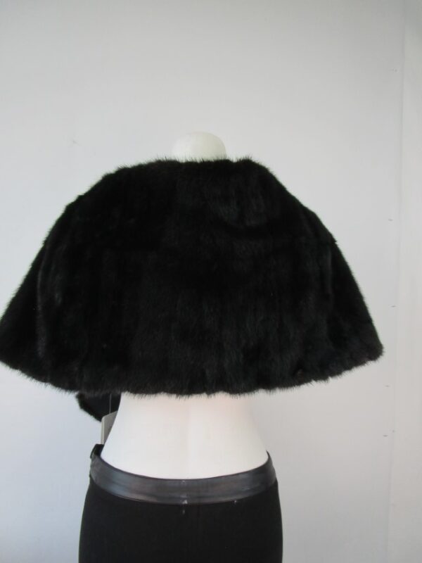 Natural Black Mink Fur Cape Shawl Stole Wrap Cape WEDDING Showroom New - Image 5