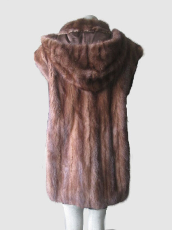 Canadian Mink Fur Vest with Detachable Hood - Image 4
