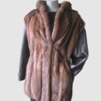 Canadian Mink Fur Vest with Detachable Hood