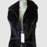 Mink Fur Vest Sz L / XL Dark Ranch Black