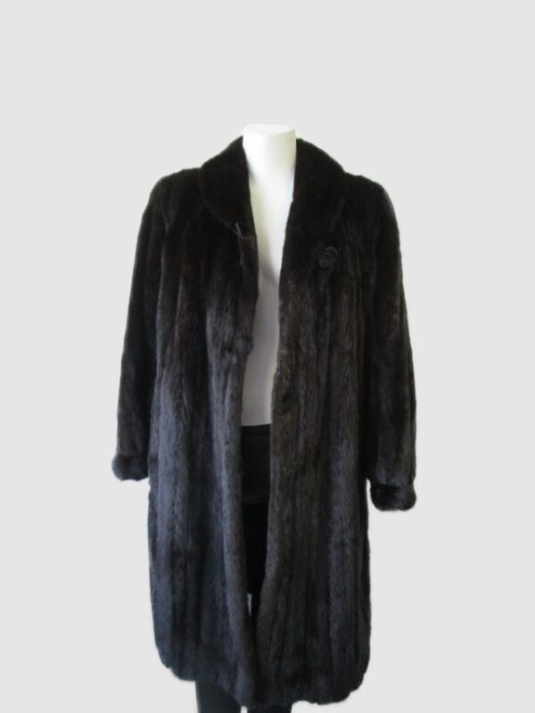 Women's Sz 8 Dark Ranch FEMALE Real Mink Fur Coat MINT+ Woman - Image 2
