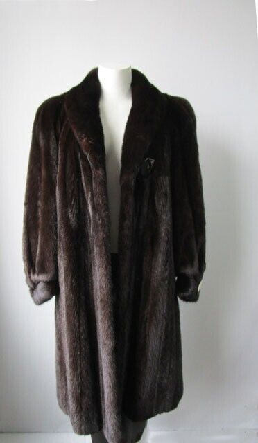 Mink Fur Coat Jacket SUPERB Dark Ranch Women's 8 - Image 3