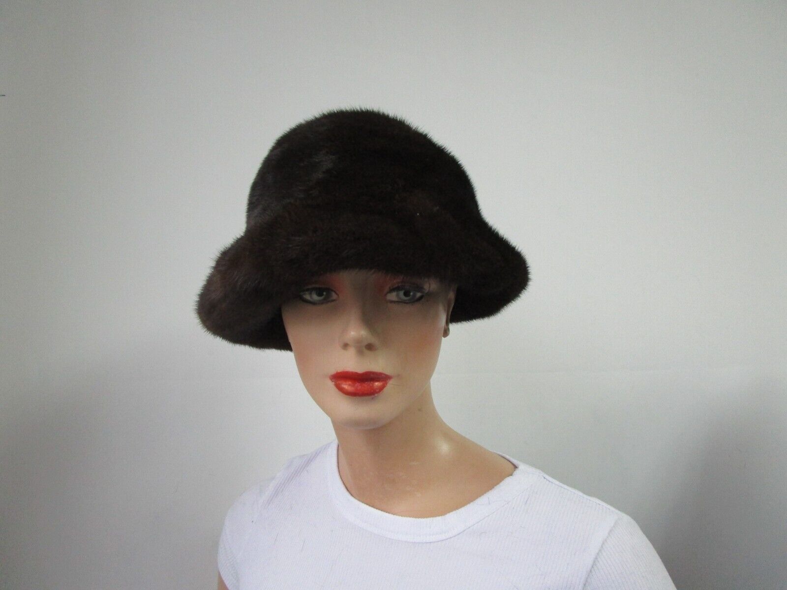 Natural Dark Ranch Mink Fur Hat New
