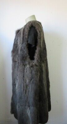 Opossum Fur Lining Vest SUPERB Sz 8 Green Gray - Image 3