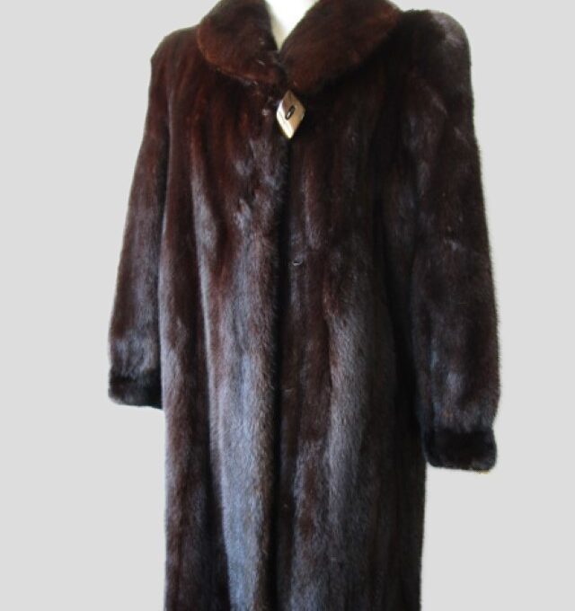 Women's Sz 10 Dark Ranch Mink Fur Coat MINT+ Woman